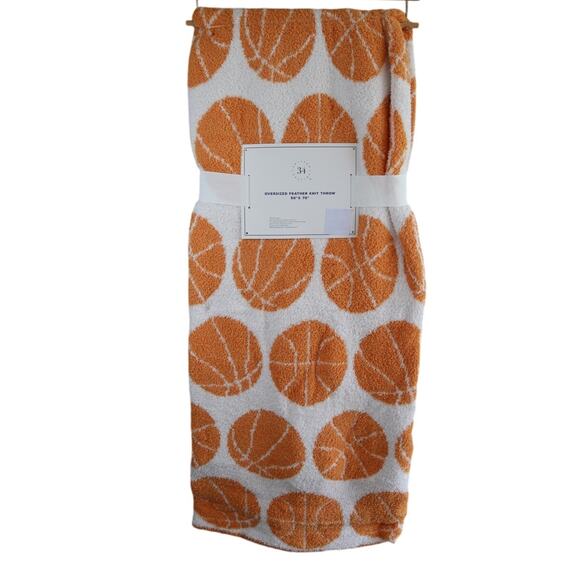 Basketball Feather Knit Throw Blanket by Artisan 34 - Picture 4 of 4